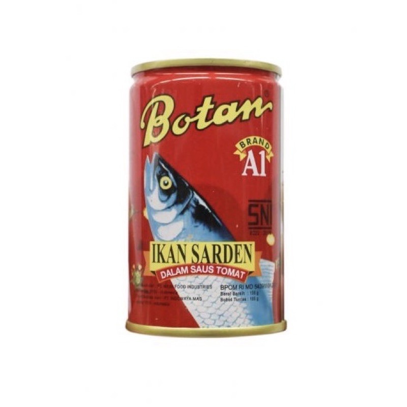 

Ikan Sarden Kaleng Botan dalam Saus Tomat 155g/Sardines Botan