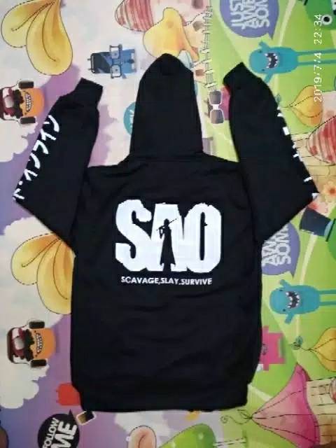 Jaket anak anime sweater sao