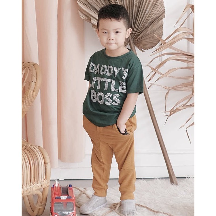 Kaos anak laki-laki Daddy's Little boss green boy shirt BORN