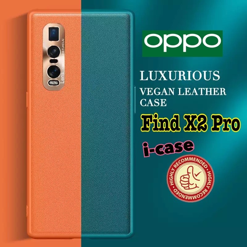 VEGAN Leather Case Oppo Find X2 Pro - casing cover findx2 pro