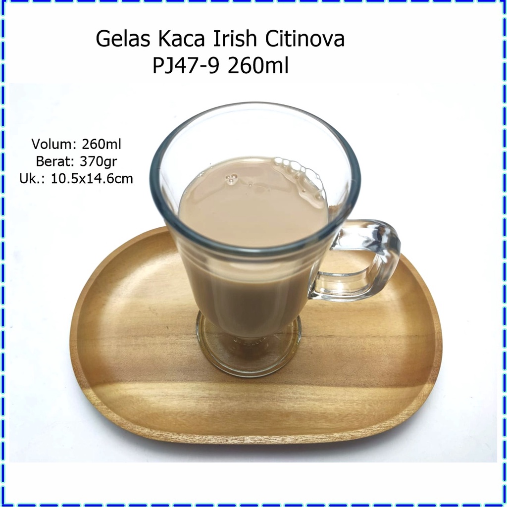 [6pcs] Gelas Kaca Latte Irish/Gelas Irish Coffee Citinova PJ47-9 260ml