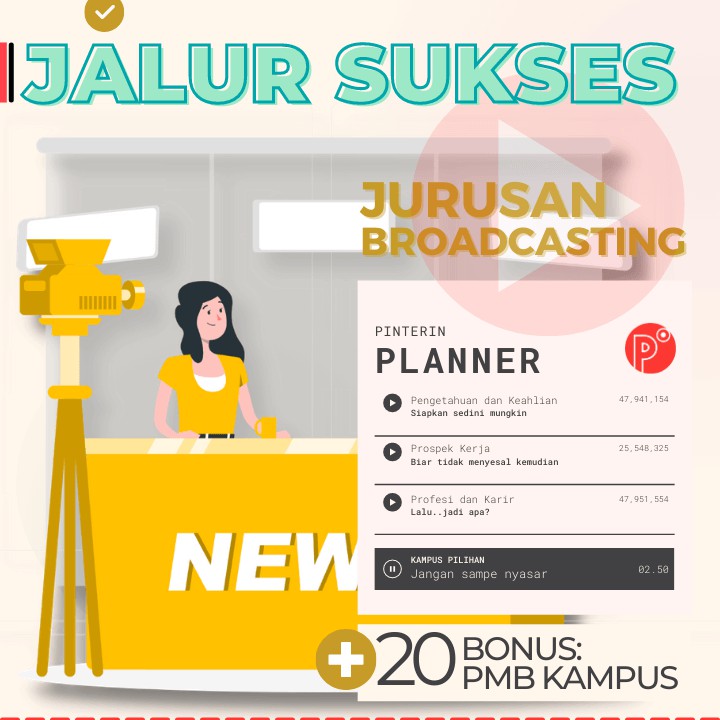 

Daily Planner Kuliah Jurusan Broadcasting | Test SNMPTN-SBMPTN-UTBK Weekly Binder Loose leaf B5