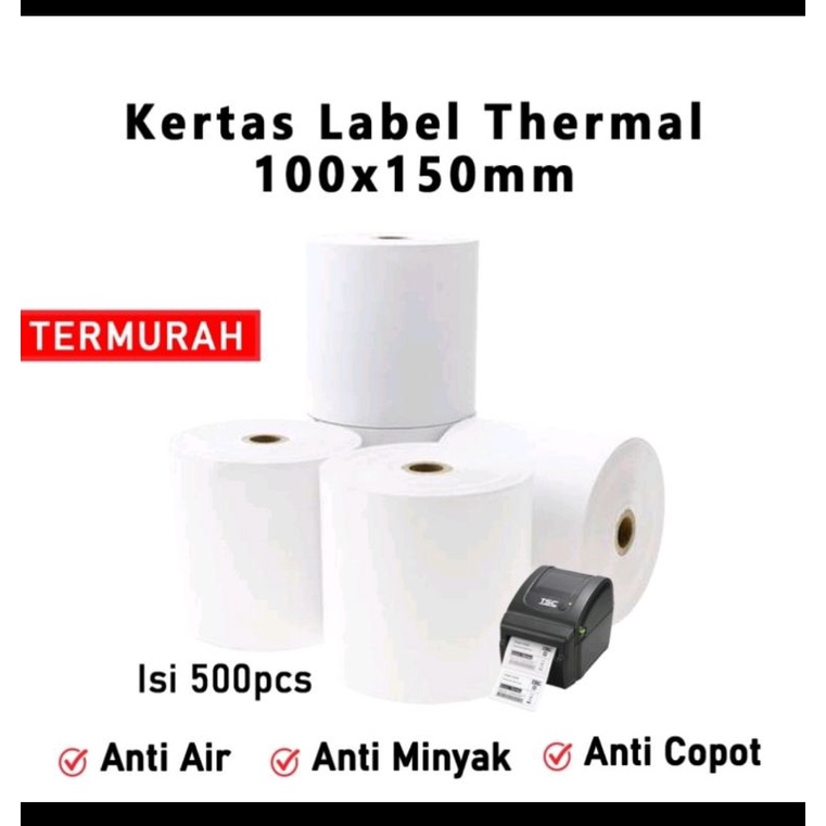 kertas label pengiriman stiker 100 x 150mm