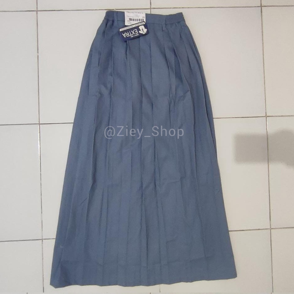 Rok SMA Abu Lipat Panjang Karet Extra Empat Lima