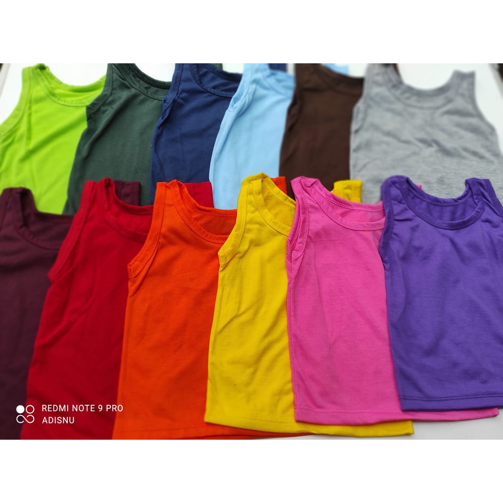 Singlet Bayi Polos [ Pilih Warna ] Kaos Dalam 12 Warna All Size