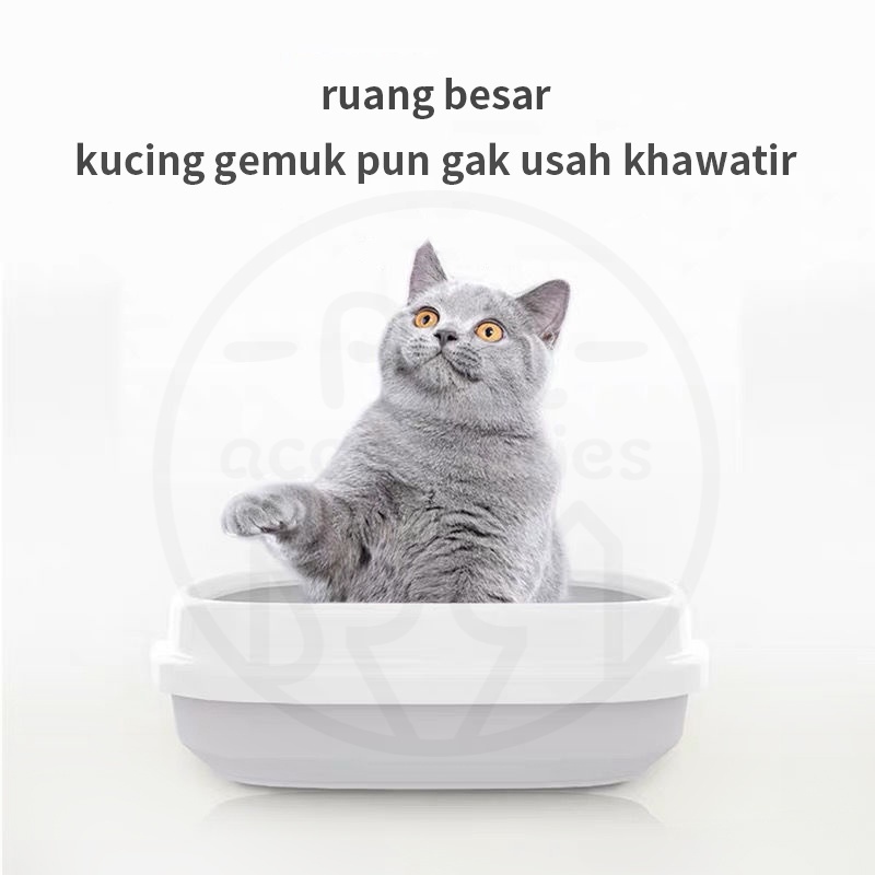 toilet kucing berlapis tebal semi-tertutup anti percikan dari kotaran kucing aksesoris kucing