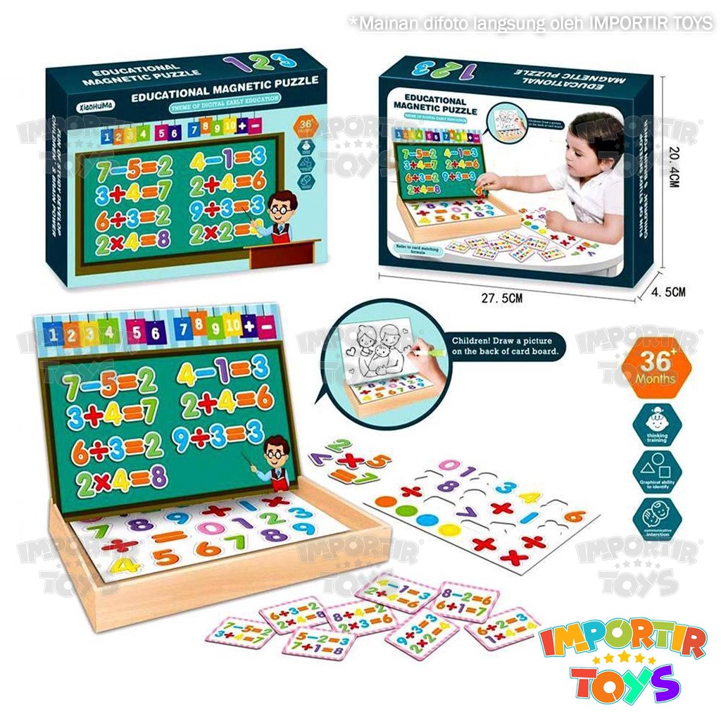 Mainan Edukasi Anak Puzzle Kayu Wooden Magnet Game Toys Kid