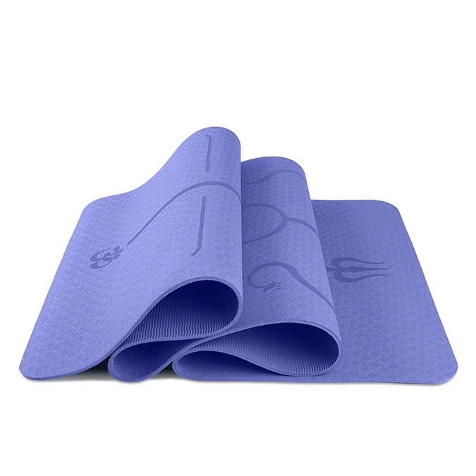 MIISOO NBR Matras Yoga Mat 10mm gym Karpet Senam Yogamat Anti Slip-TPE UNGU GARIS