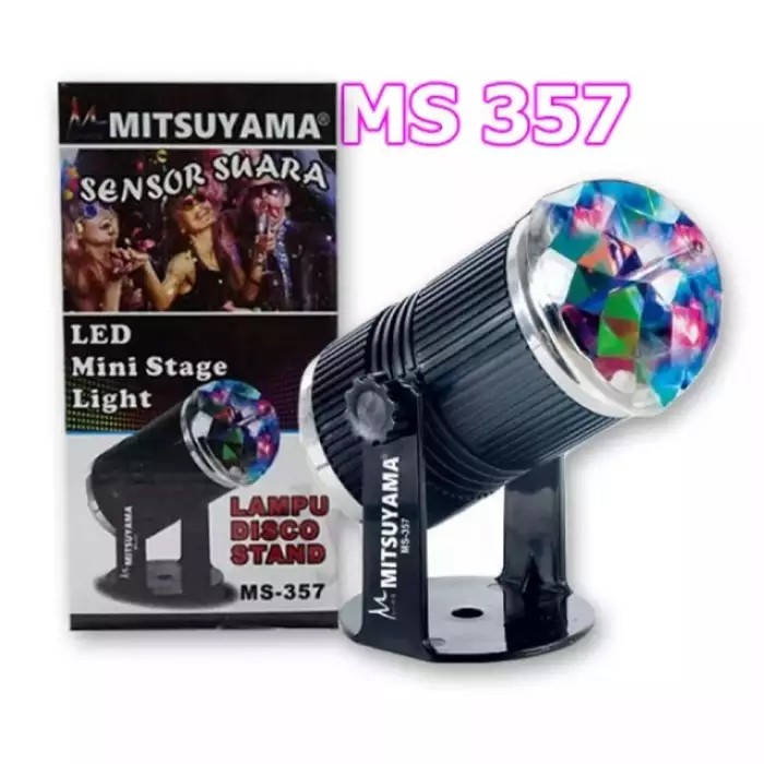 Paling Laris!!! Lampu Stand Disco LED Super Terang MS-357 Full Color Rotating Lamp Party Light Mini 3 Watt Berkualitas Original