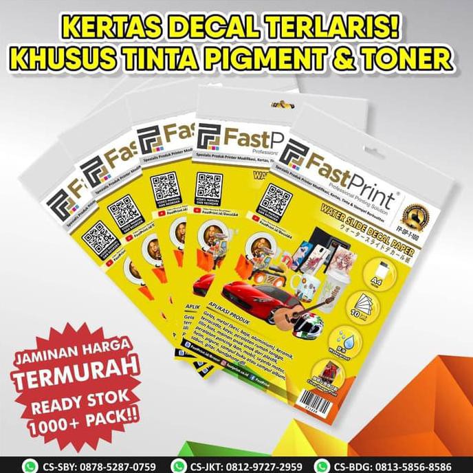 

Fast Print Kertas Water Slide Decal Paper Ukuran A4 100 Gram