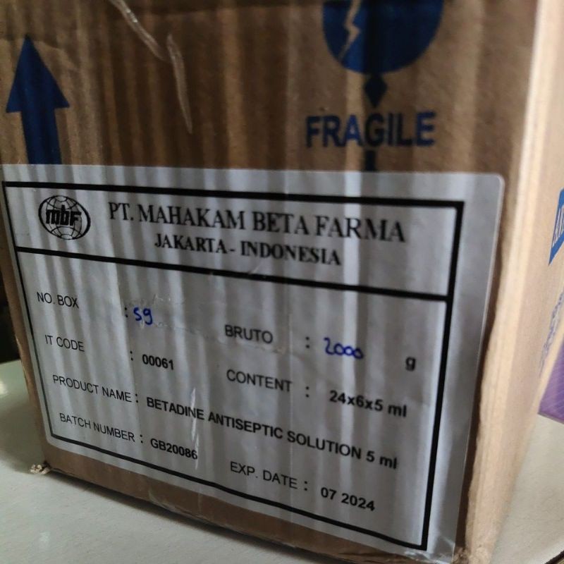 BETADINE 5 ML ISI 6 BTL. OBAT ANTISEPTIK. HARGA PROMO