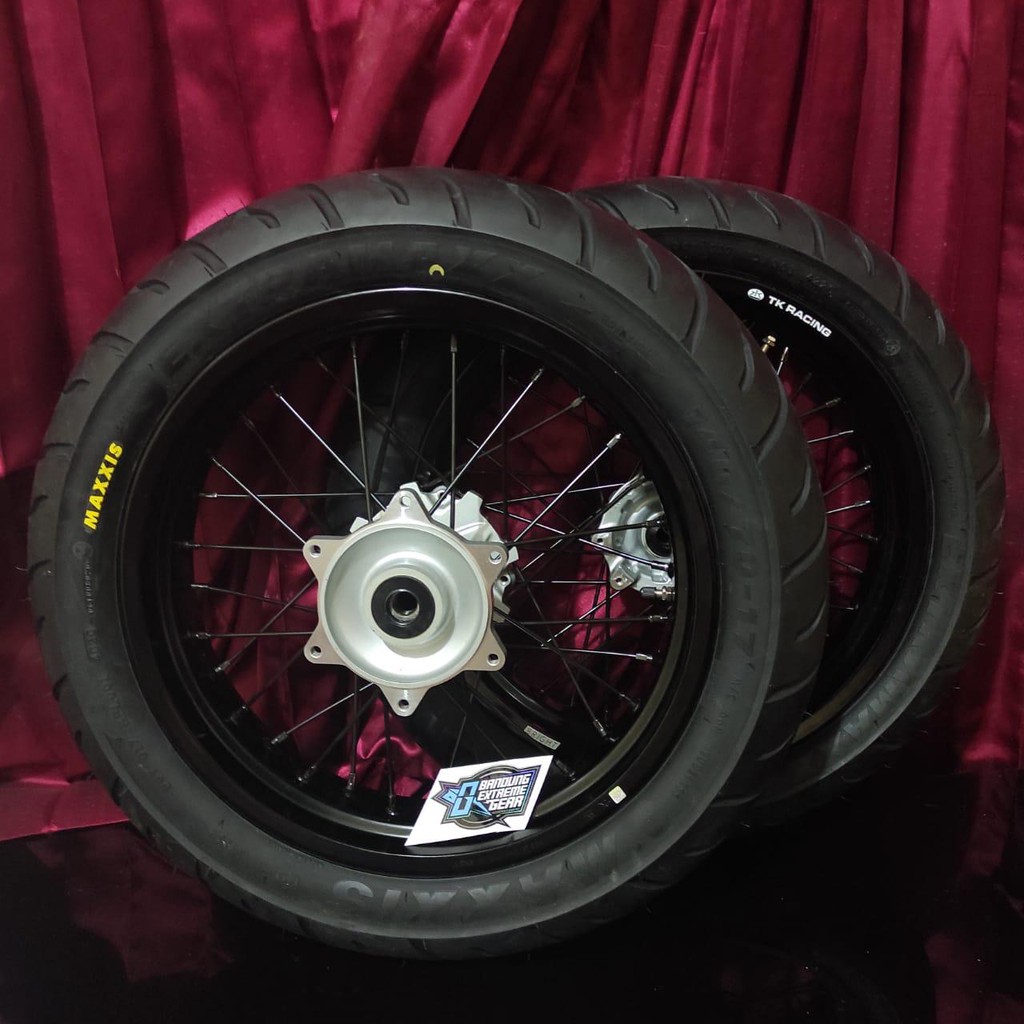 BANSET HONDA CRF 150 L SUPERMOTO RING 17 VELG TK RACING BUKAN TK EXCEL