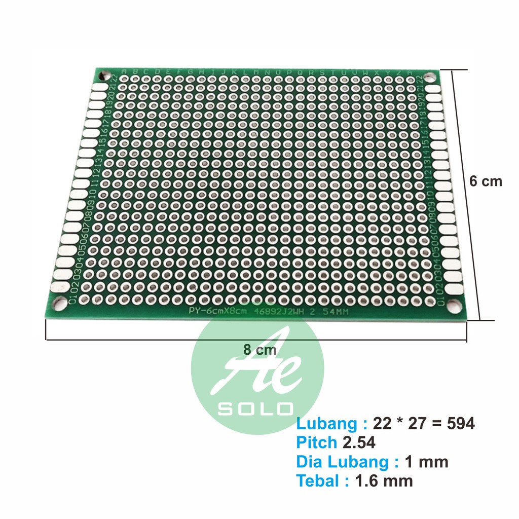 PCB 6*8 Double Side PCB Universal Board 2 Sisi 6x8cm Dual Layer