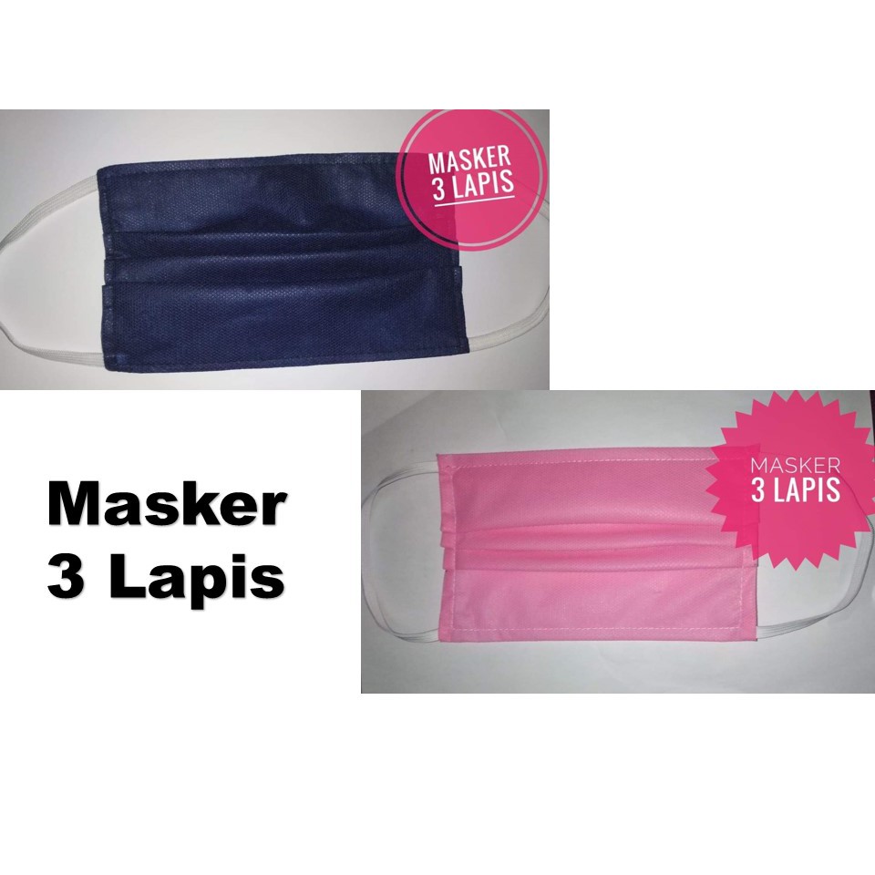 MASKER KAIN 3 LAPIS SPUNBOND MODEL SEPERTI MASKER SENSI 