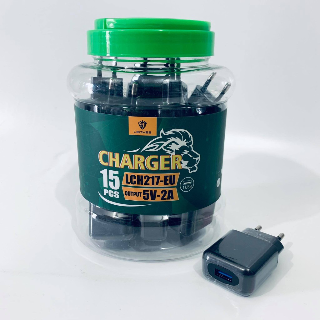 Batok Charger Adaptor Lenyes LCH217 Real 2 Ampare Isi 15pcs