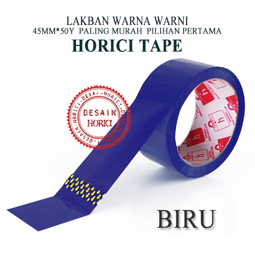 ISOLASI HORICI TAPE Perekat Murah Super Kuat /45mmx50Y LAKBAN Plastik WARNA-WARNI