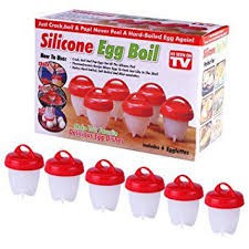 (BOW) Silicone Egg Boil 6 pcs (Tanpa Kotak) Cetakan Telur As Seen On Tv Tempat Rebus Telur