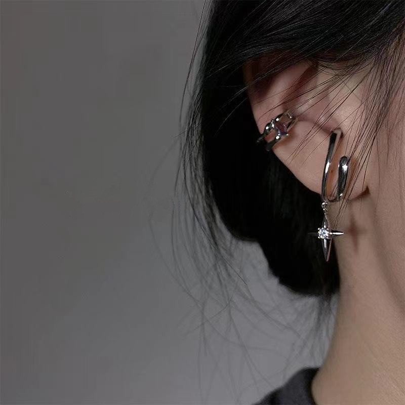 Anting Klip Tanpa Tindik Bentuk Bintang Adjustable Untuk Wanita