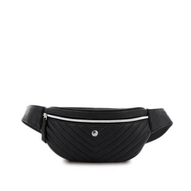 TAS PINGGANG WANITA WAISTBAG SOPHIE MARTIN PARIS KULIT HITAM LEIA PROMO