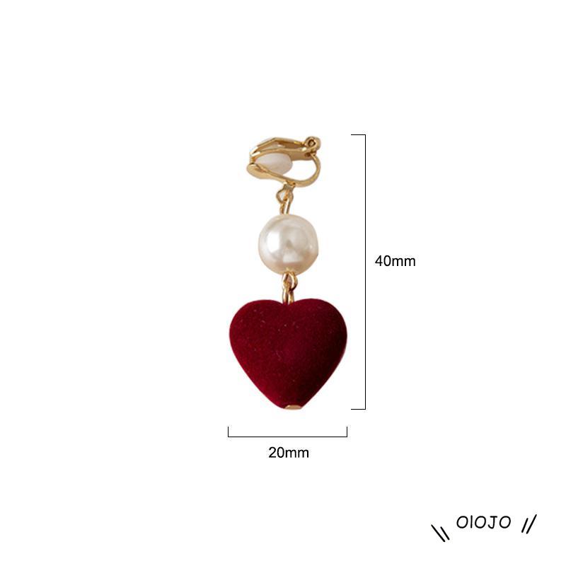 Anting Klip Desain Hati Pear Untuk Fashion