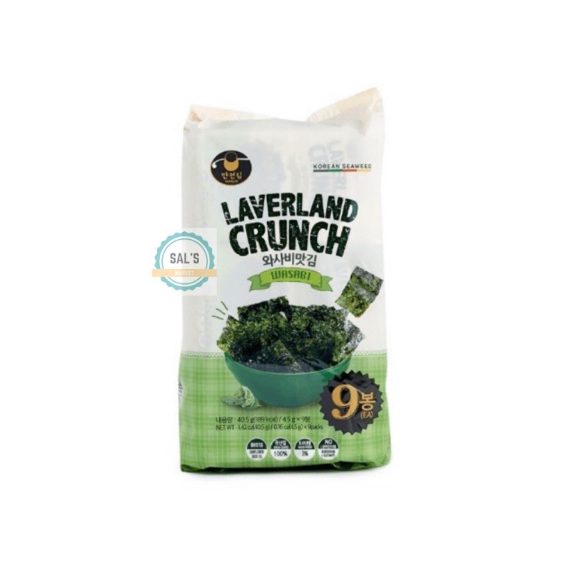 

Rumput Laut Korean Seaweed Manjun Laverland Crunch Wasabi