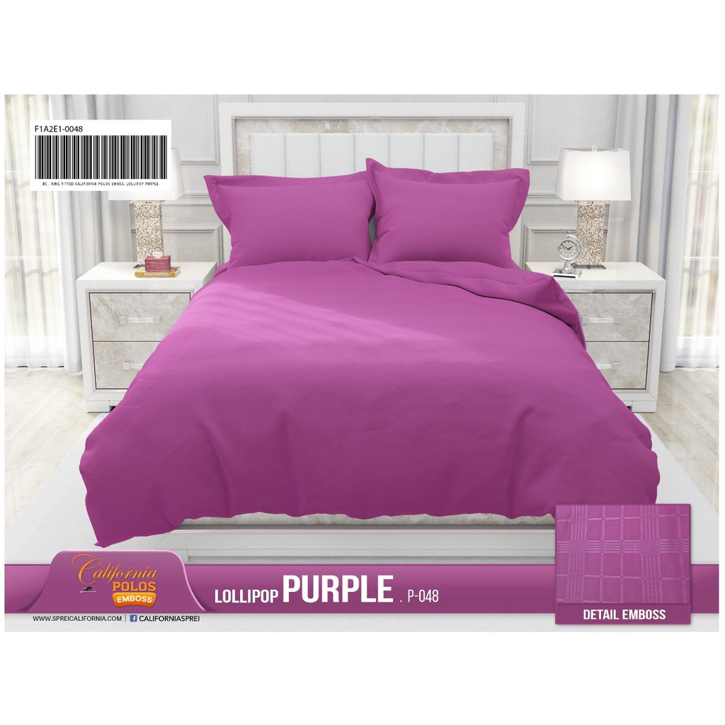 Sprei B4 Polos Emboss California By My Love Lolipop Purple 180x200