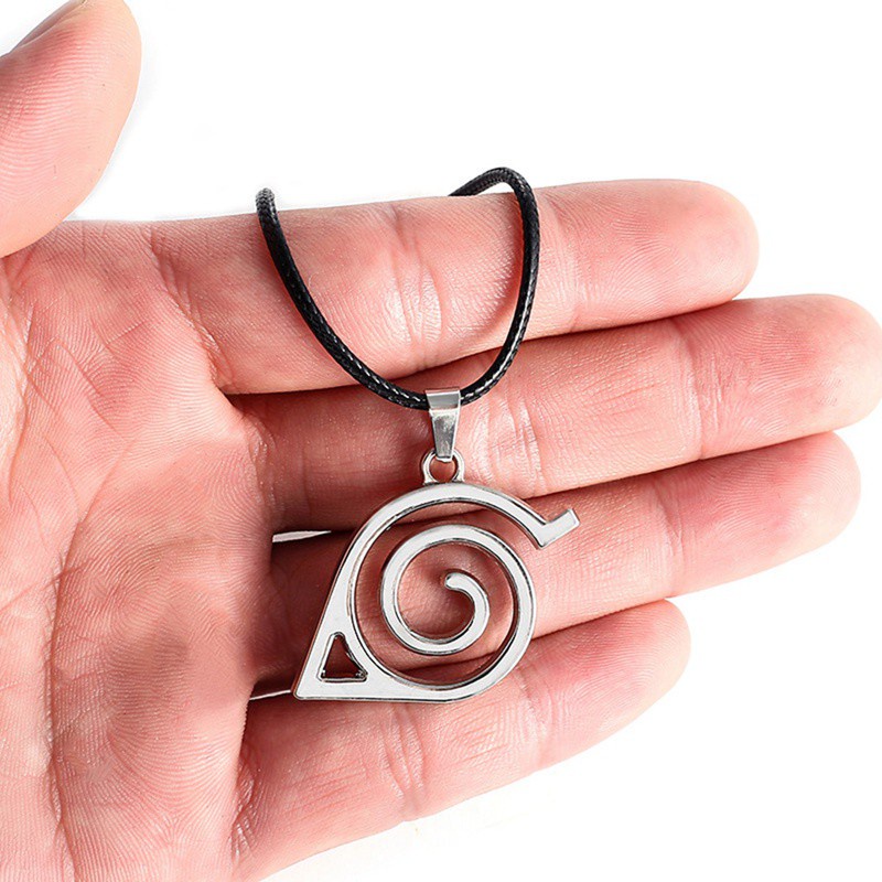 Fancyqube Naruto Red Cloud Pendant Necklace Leaf Symbol Logo Pendant Necklaces