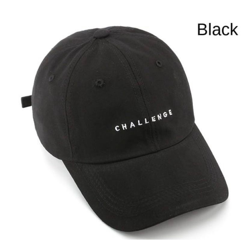 Topi Unisex Lembut Top challenge Huruf Pure Warna Nyaman Katun Topi Baseball