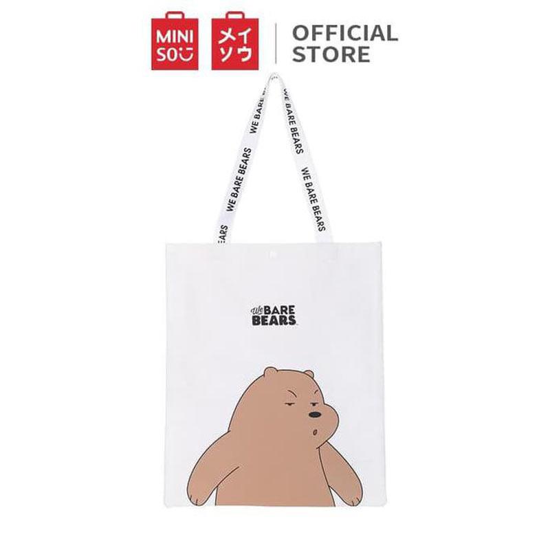 Miniso We Bare Bears Tas Shoulder Bag Wanita Kanvas