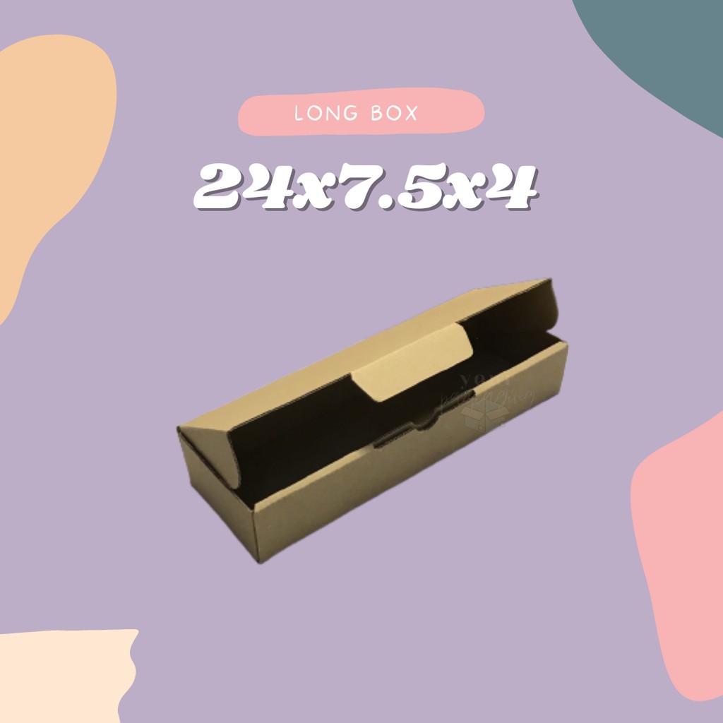 

LONG BOX 24x7.5x4 // DUS CORRUGATED DIE-CUT E-FLUTE // KARDUS MURAH KEMASAN OLSHOP // DUS KEMASAN
