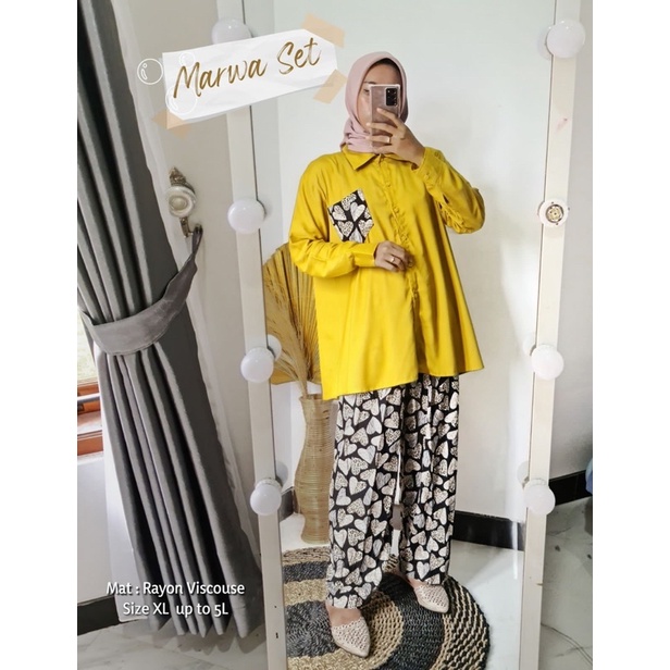 ONE SET MARWA  LD 140 SETELAN MARWA JUMBO SETELAN RAYON PREMIUM