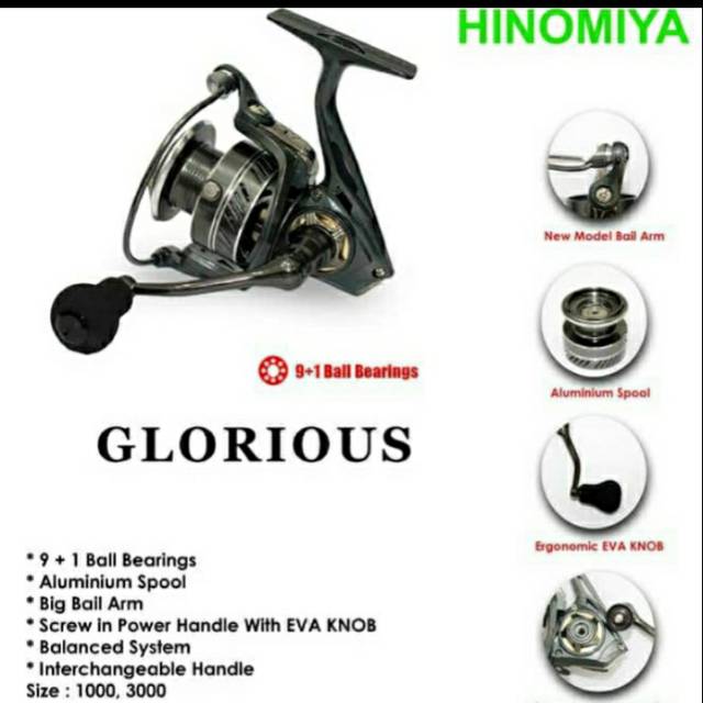 Reel HINOMIYA GLORIOUS (POWER HANDLE)