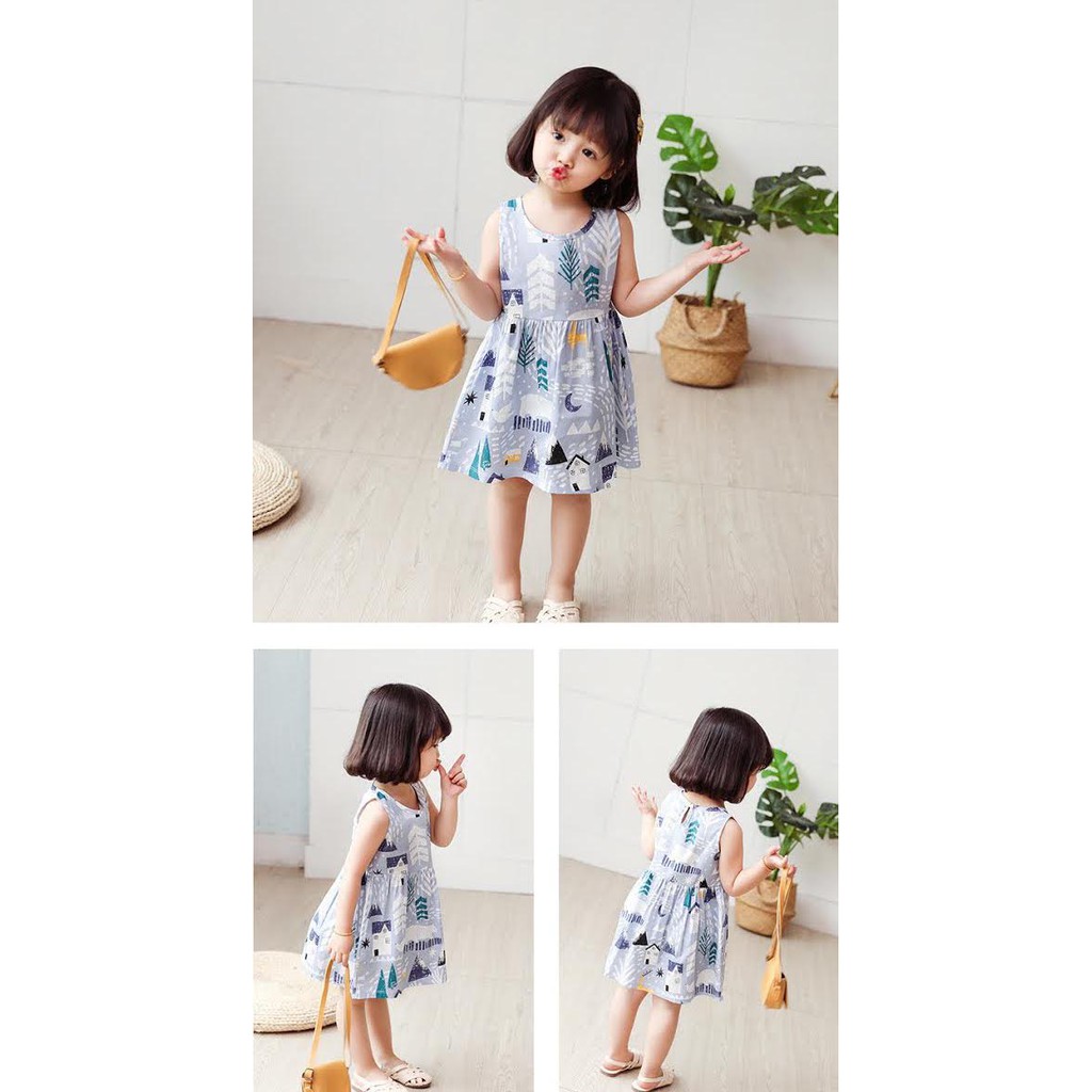 Dress Katun [ Blue ] Anak Perempuan [ Usia 2 -5 Tahun ] HM789