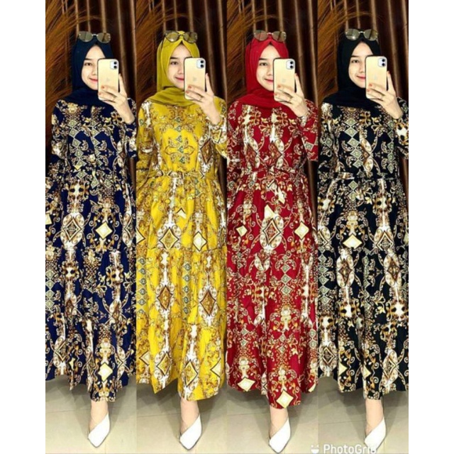 GAMIS KATUN JUMBO JEPANG MOTIF SUNRISE RASTI ETNIK RETRO POLKADOT VINTAGE MAYUNG BUSUI GAMIS SUNRISE