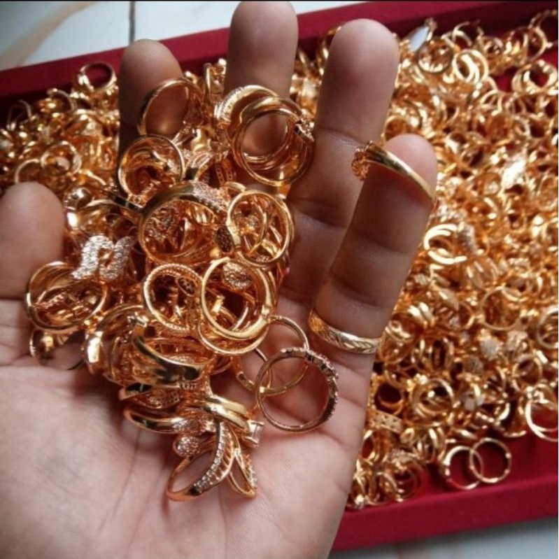 cincin xuping termurah wanita dewasa lapis emas premium top RANDOM berbagai model  mewah dan menarik permata zirqon-6