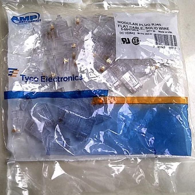 Original Amp 1Pack Isi 50 Connector Lan Rj45 Cat5 Cat6