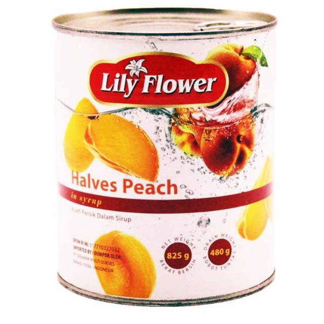 

Lily Flower Peach halves 825 gr / Buah persik potong