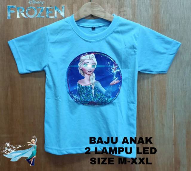 Kaos frozen LED bisa nyala