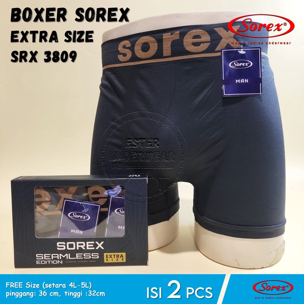 SOREX MAN SRX 3809 BIG SIZE  | BOXER PRIA EXTRA SIZE JUMBO RAJUT  Isi 2Pcs/Pack