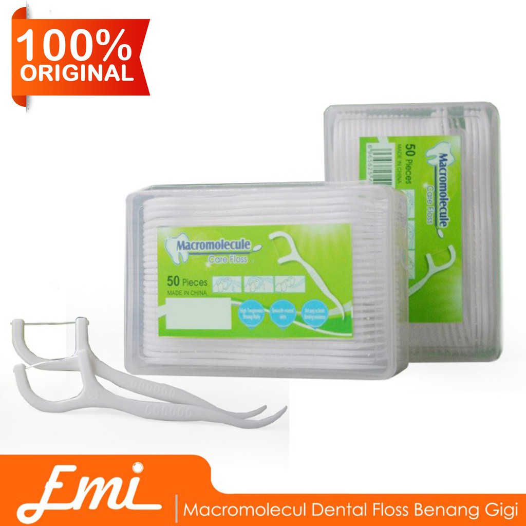 Macromolecul Dental Floss Benang Gigi Tusuk Pembersih Jigong 50pcs
