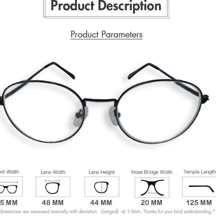 Kacamata Baca Minus (-) Frame OVAL Besi Fashion Wanita Pria  Uk -0.50 s/d -4.00 Kacamata Baca Rabun 