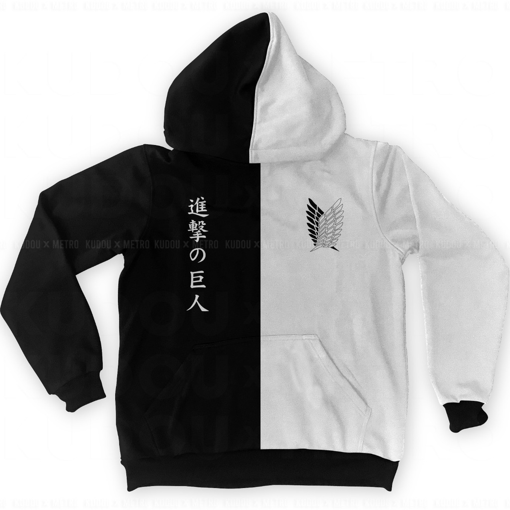 Hoodie Two Tone SNK Casual Anime Manga Attack On Titan Premium Unisex