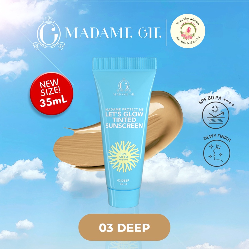 Sunscreen Madame Gie Madame Protect Me Let's Glow Tinted SPF 50 PA ++++ | Skincare sunblock