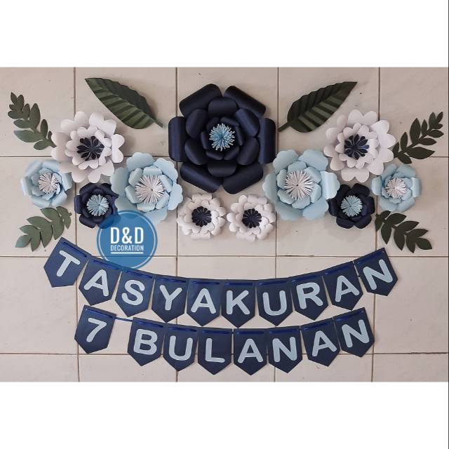Paperflower & Bunting flag tasyakuran 7 bulanan