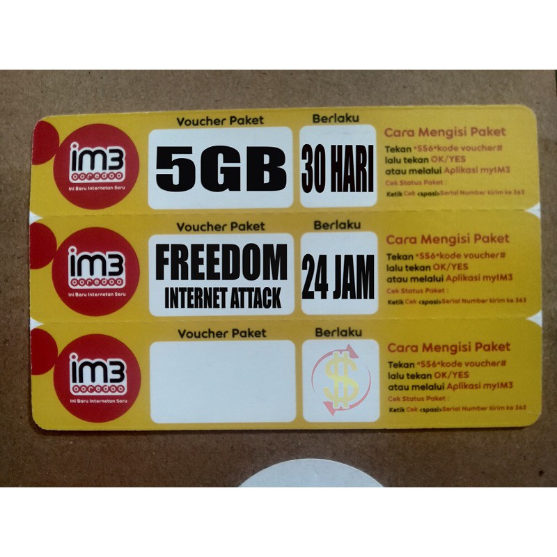 INDOSAT FREEDOM 4 GB / VOUCHER INDOSAT FM 5 GB ATTACK