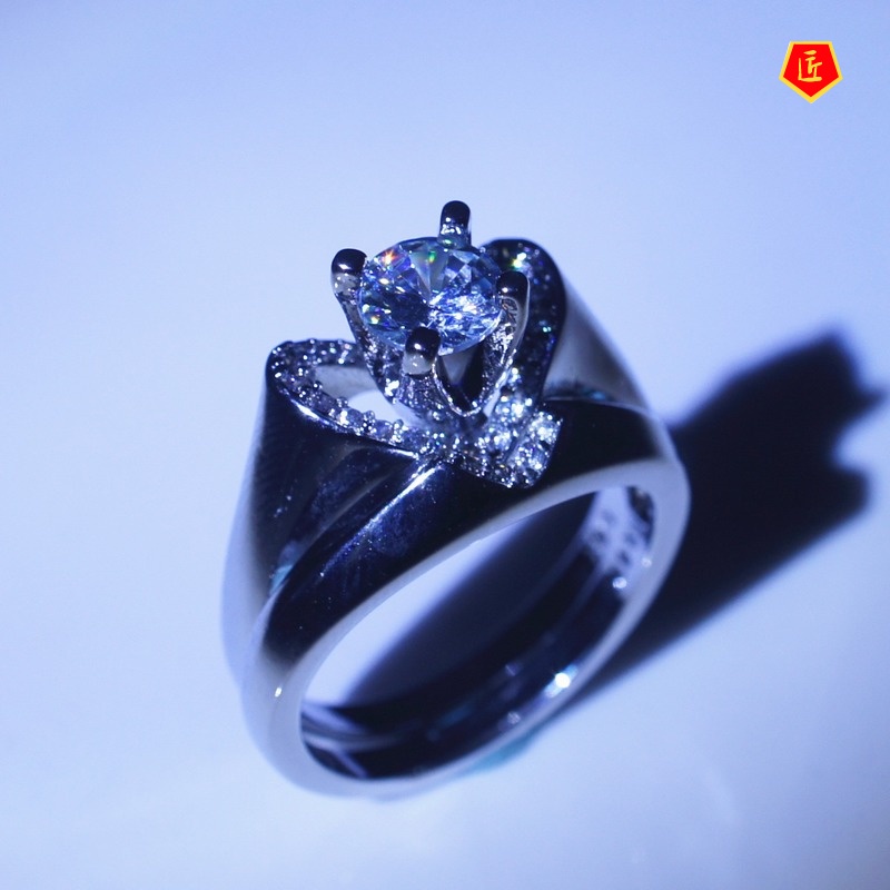 [Ready Stock]Creative Heart-Shaped Diamond Ring Female Fashion Personality