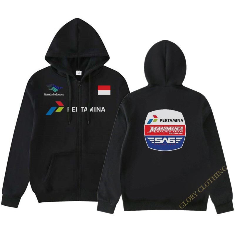 Jaket Zipper Pertamina Mandalika Sag Team Racing Garuda Indonesia