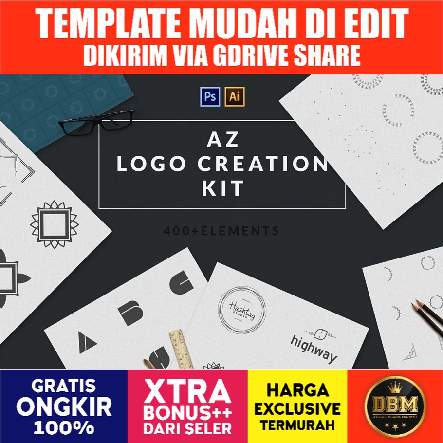 LOGO CREATION KIT  A-Z EDITION - Photoshop &amp; Illustrator