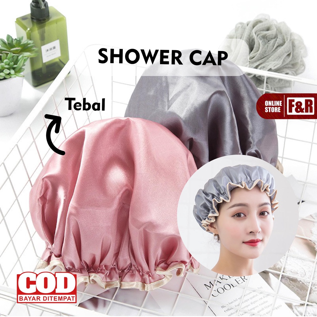 Shower Cap Penutup Kepala Mandi Penutup Rambut Topi Mandi Tutup Kepala Mandi Perlengkapan Mandi