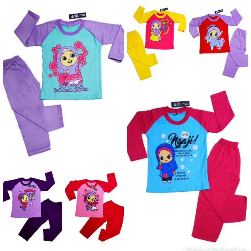 SETELAN ANAK MUSLIM CEWE/SETELAN MUSLIM ANAK/BAJU MUSLIM ANAK/BAJU ANAK MUSLIM (PLUS POLIBAG)